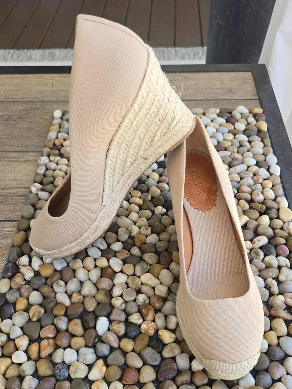 NWOT J. Crew Canvas Espadrille Wedges Size 8